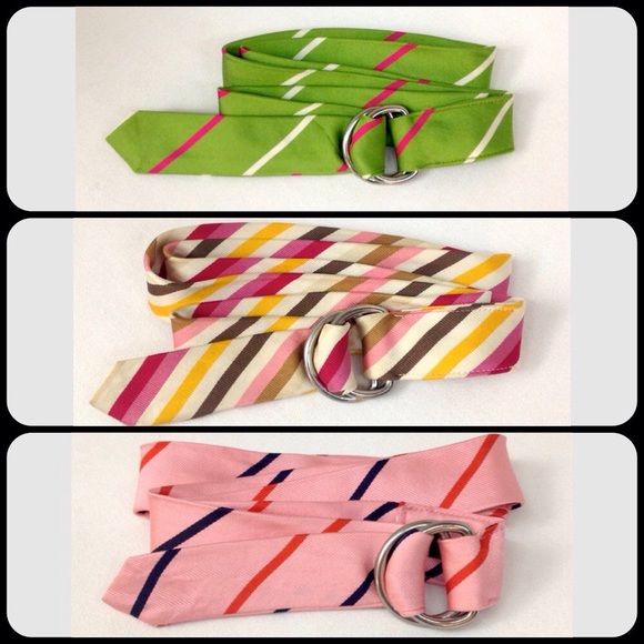 EUC J. Crew silk tie adjustable belt set M/L