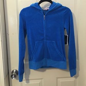 Juicy couture blue velour hoodie sz S