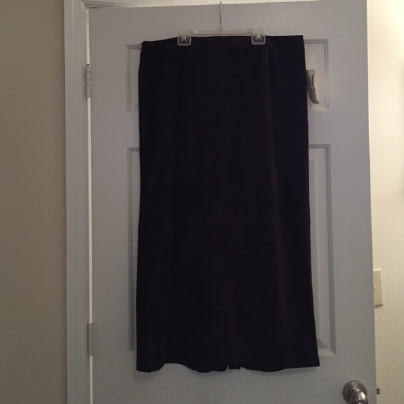 Chocolate Brown maxi suede skirt. 14W