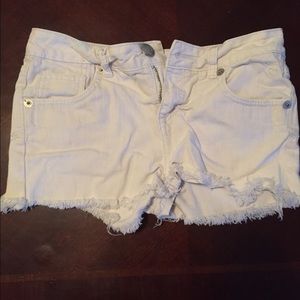 White jean shorts