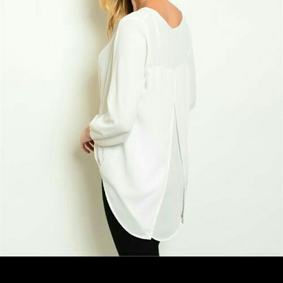 White crossover wrap blouse NWT - Picture 2 of 4