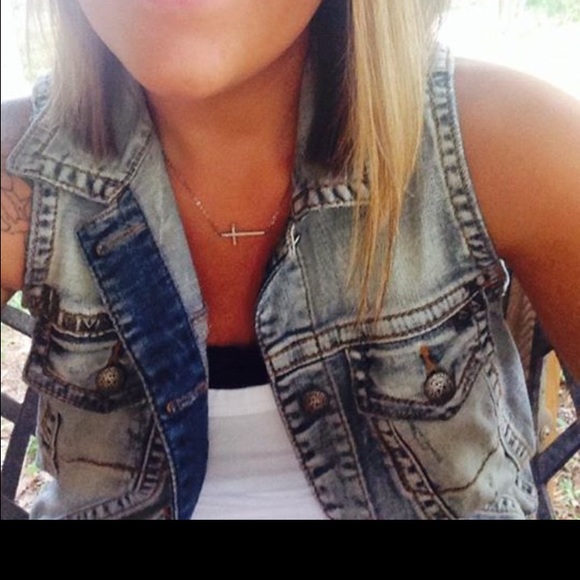 Silver jeans vest