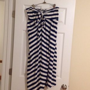 Navy blue and white dress