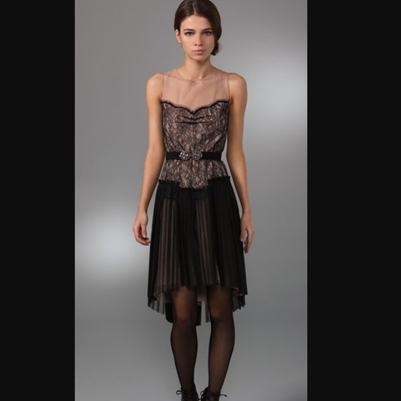BCBGMaxAzria Lace Draped Dress holiday dress
