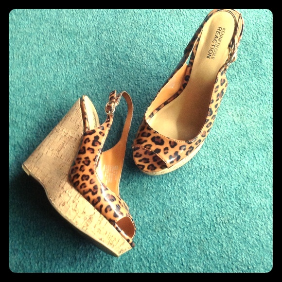 Kenneth Cole Reaction Cheetah Wedges!! EUC!!!! 7.5