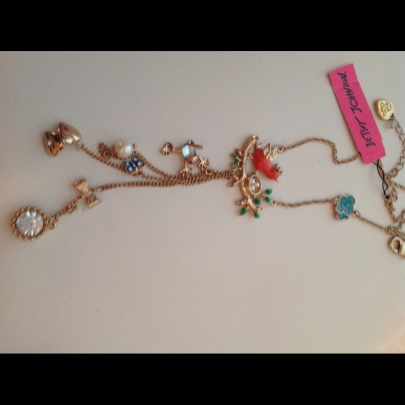 NWT Betsey Johnson Bird Nest Charm Necklace