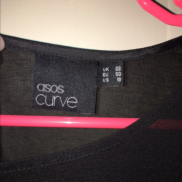 ASOS Curve Dress black/white/sheer size 18/UK 22 - Picture 2 of 3