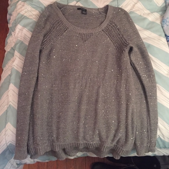 Oversized Sparkly grey sweater shirt