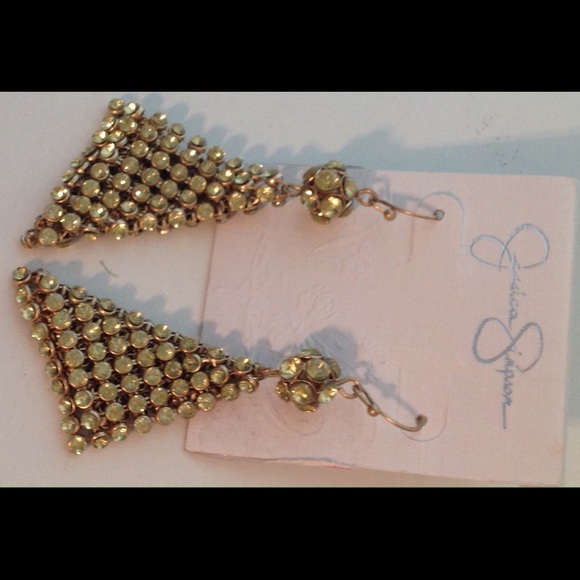 NWT Jessica Simpson Gold Bling Mesh Earrings