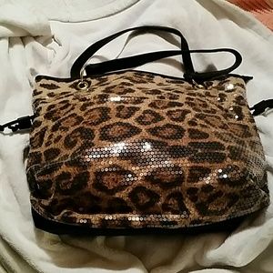 Leopard print large purse