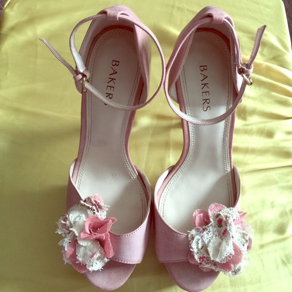 Tan & Pink Platform Heels