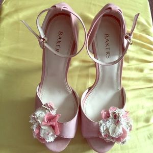 Tan & Pink Platform Heels