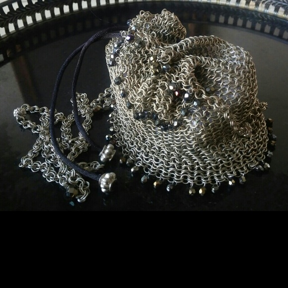 CHAINMAILLE and Crystal Beaded Coin Purse VINTAGE