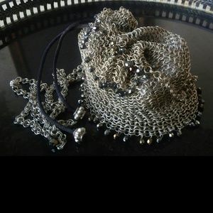 CHAINMAILLE and Crystal Beaded Coin Purse VINTAGE