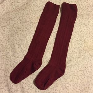 Ruby red over the knee socks