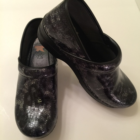 Dansko Pro XP Blue Crackle Patent Leather Shoes