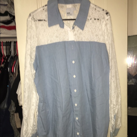 ASOS Curve Denim/Lace shirt