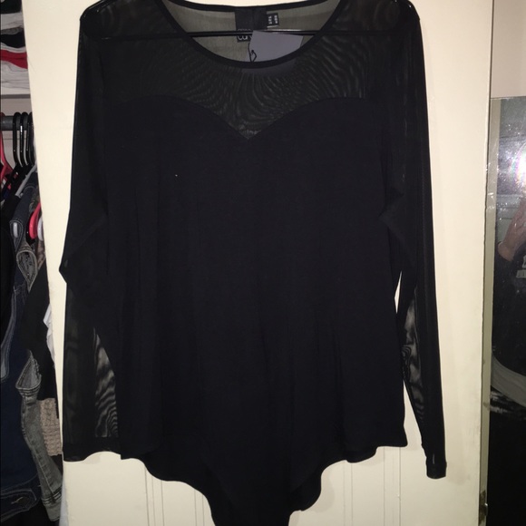 ASOS Curve black/sheer leotard