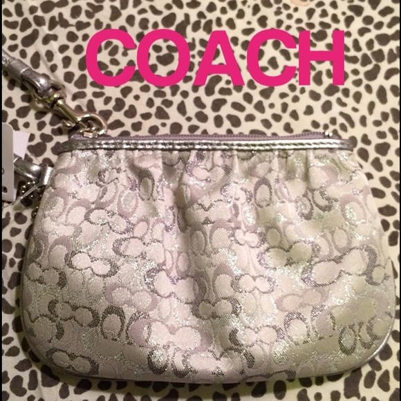 Coach Handbags - NWT COACH silver wristlet AUTHENTIC
