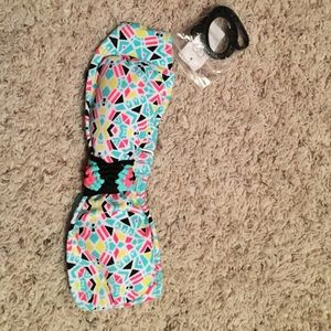 Geometric pattern swim suit top