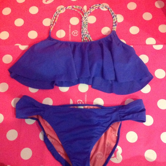 EUC VICTORIAS SECRET PINK PURPLE BIKINI SET