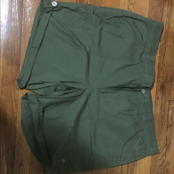 Women's white stag olive green cargo shorts