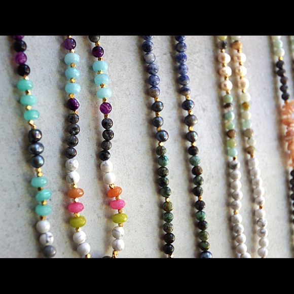 Gemstone tassel necklaces necklace boho style - Picture 4 of 4