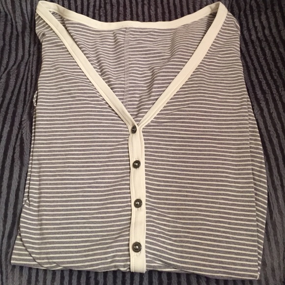 Lululemon awesoma henley striped long sleeve