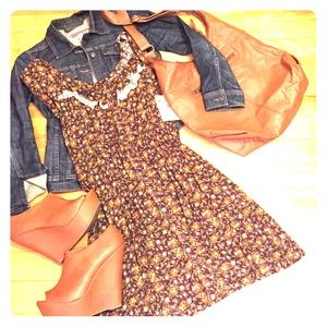 Zara button up floral dress.