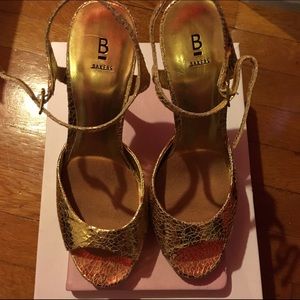 Gold Peep Toe Sandals