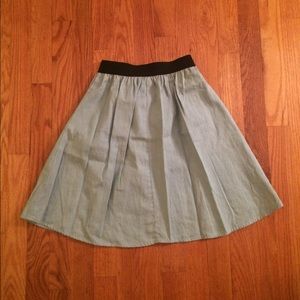 Pleated Light Jean Color Skirt