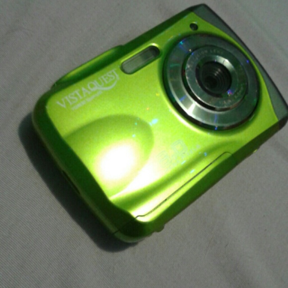 Lime green underwater camera