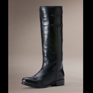 Frye Amelia Logo Riding Tall Boots Black 7