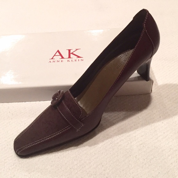 Anne Klein Shoes - Ann Kline shoes,Brown leather shoes,Heels