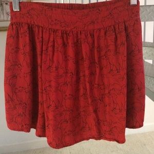 Adorable red cat skirt