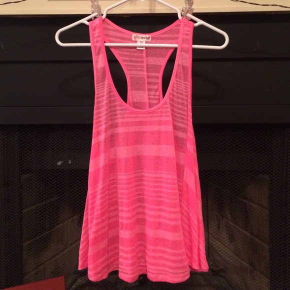 Pink striped tank top