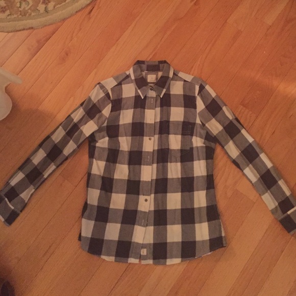 Gap black and white check shirt M