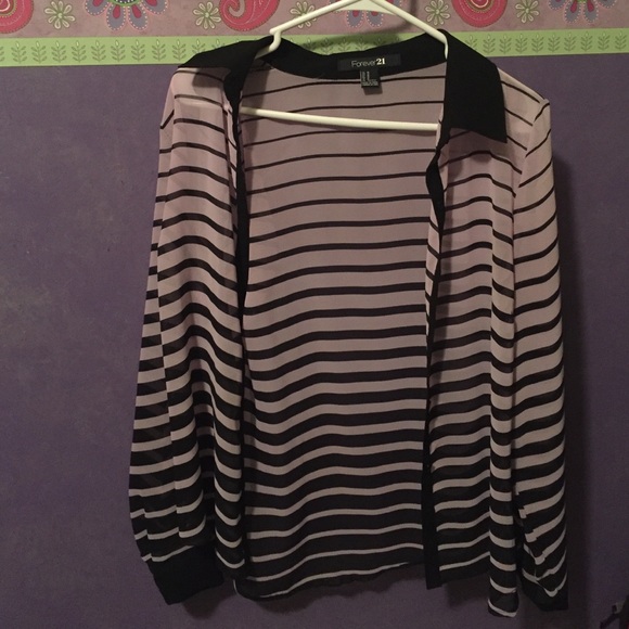 Forever 21 Stripped Button Up Shirt