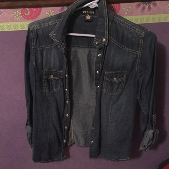 Jean Button Up Top