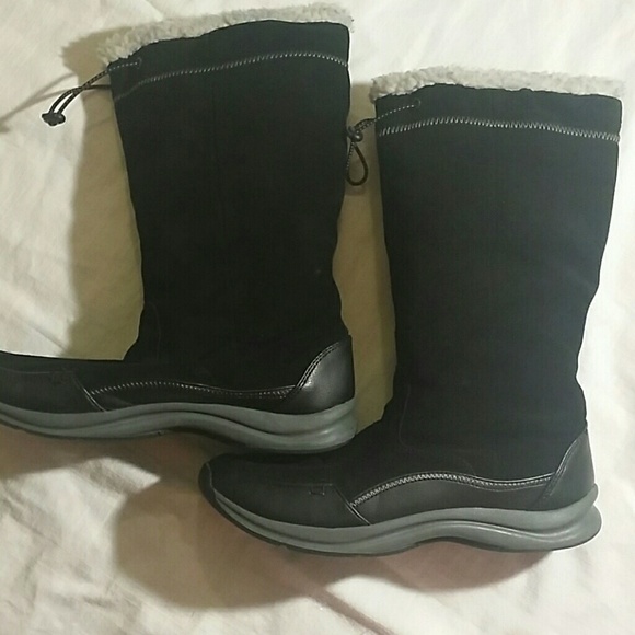 Black suede winter boots, Land's End