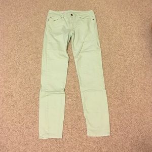 Mint green skinny jeans