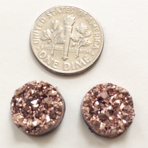 3 for 15🎀chunky rose gold Druzy style earrings - Picture 4 of 6