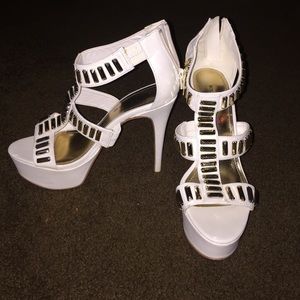 White and Gold Heels
