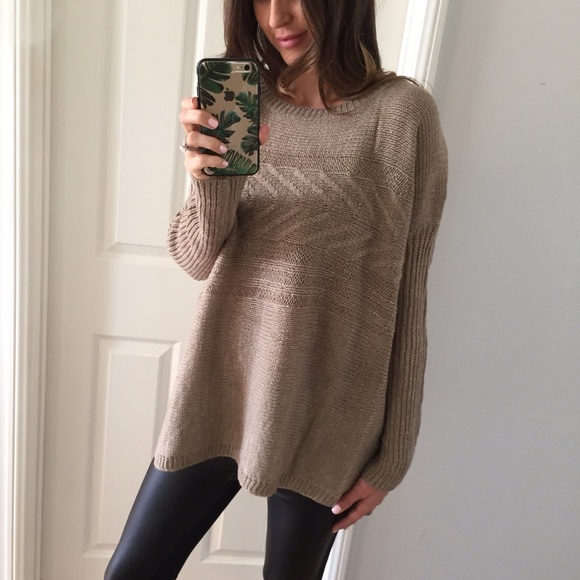 Sold • Beautiful Taupe Sweater - Picture 3 of 4