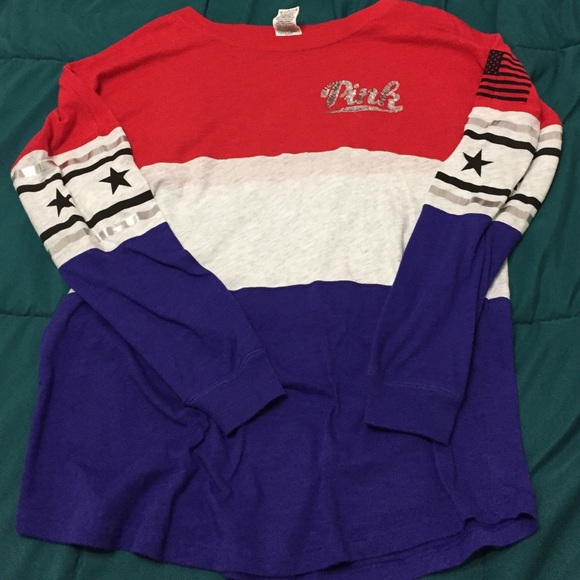 SOLD!!! Victoria secret pink Merica crew - Picture 2 of 4