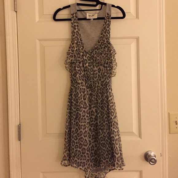 Grey leopard print dress