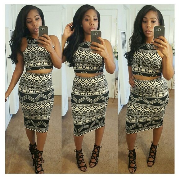 Tribal printed 2 piece