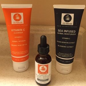 Oz Naturals trio. Cleaner, serum, moisturizer.