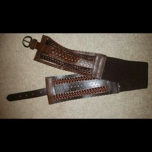 SALE Brown braided leather like small belt