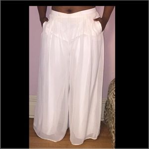 Jennifer Lopez Chiffon Wide-Leg Palazzo Pants